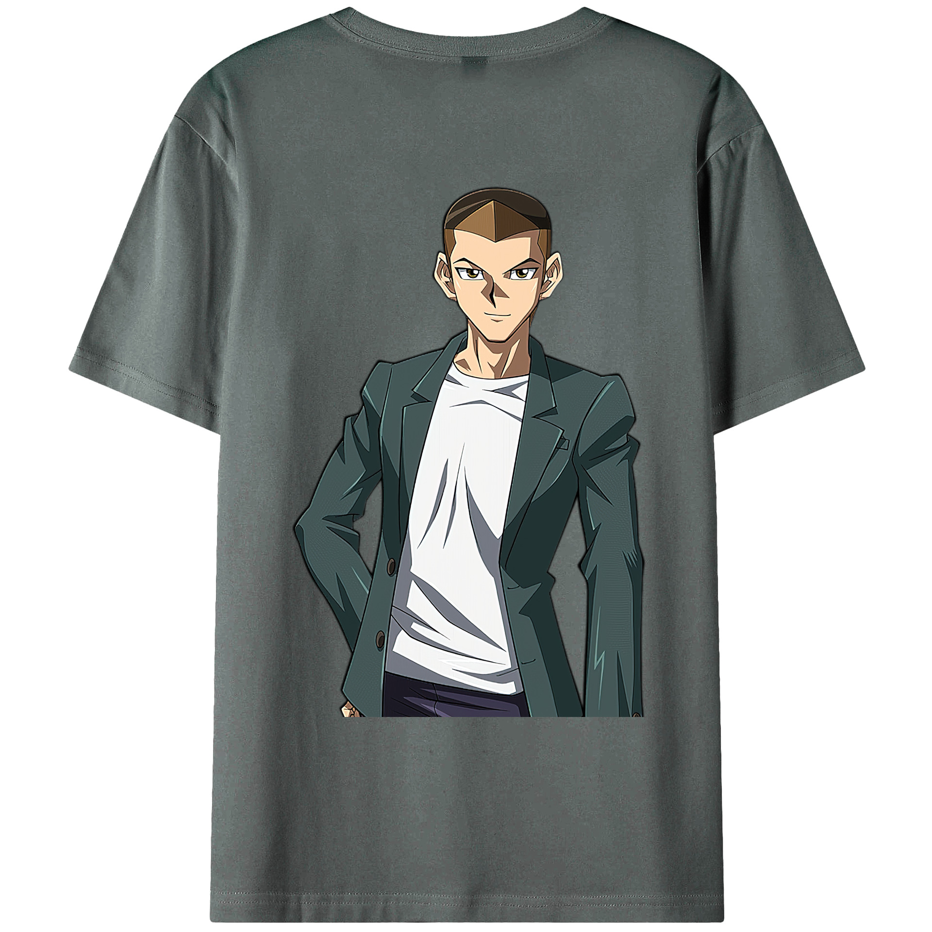 （画像用） 遊☆戯☆王 Yu-Gi-Oh! 綿100％ メンズ半袖Tシャツ（バックプリント） 通気性